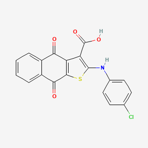 molecular formula C19H10ClNO4S B596315 2-(4-Chlorophenylamino)-4,9-dioxo-4,9-dihydronaphtho[2,3-b]thiophene-3-carboxylic acid CAS No. 1258637-95-4