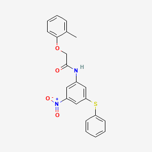 molecular formula C21H18N2O4S B5963168 2-(2-methylphenoxy)-N-[3-nitro-5-(phenylthio)phenyl]acetamide 