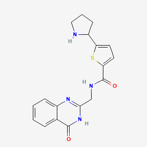 N-[(4-oxo-3,4-dihydro-2-quinazolinyl)methyl]-5-(2-pyrrolidinyl)-2-thiophenecarboxamide trifluoroacetate