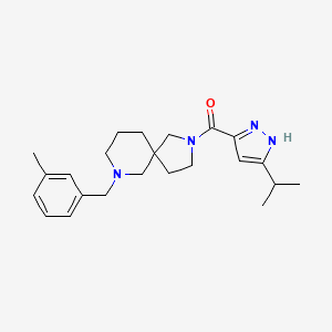 molecular formula C23H32N4O B5963204 2-[(3-isopropyl-1H-pyrazol-5-yl)carbonyl]-7-(3-methylbenzyl)-2,7-diazaspiro[4.5]decane 