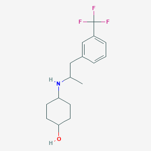 molecular formula C16H22F3NO B5963214 4-({1-methyl-2-[3-(trifluoromethyl)phenyl]ethyl}amino)cyclohexanol 