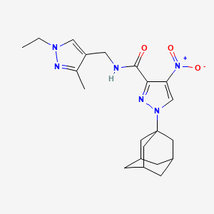 1-(1-adamantyl)-N-[(1-ethyl-3-methyl-1H-pyrazol-4-yl)methyl]-4-nitro-1H-pyrazole-3-carboxamide