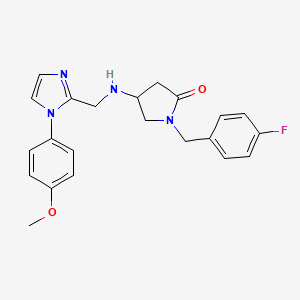 molecular formula C22H23FN4O2 B5963253 1-(4-fluorobenzyl)-4-({[1-(4-methoxyphenyl)-1H-imidazol-2-yl]methyl}amino)-2-pyrrolidinone 