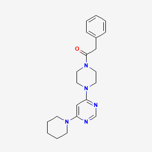 molecular formula C21H27N5O B5963265 4-[4-(phenylacetyl)-1-piperazinyl]-6-(1-piperidinyl)pyrimidine 