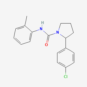 molecular formula C18H19ClN2O B5963272 2-(4-chlorophenyl)-N-(2-methylphenyl)-1-pyrrolidinecarboxamide 