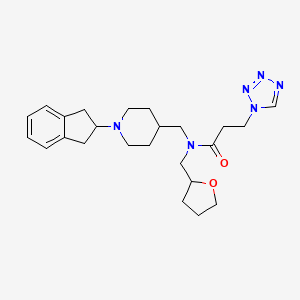 N-{[1-(2,3-dihydro-1H-inden-2-yl)-4-piperidinyl]methyl}-N-(tetrahydro-2-furanylmethyl)-3-(1H-tetrazol-1-yl)propanamide