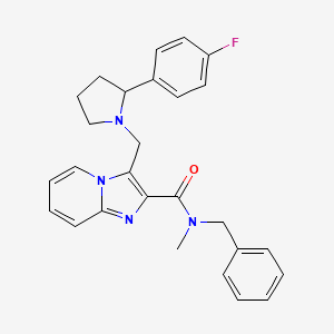 molecular formula C27H27FN4O B5963298 N-benzyl-3-{[2-(4-fluorophenyl)-1-pyrrolidinyl]methyl}-N-methylimidazo[1,2-a]pyridine-2-carboxamide 