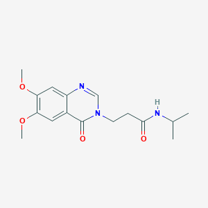 molecular formula C16H21N3O4 B5963313 3-(6,7-dimethoxy-4-oxo-3(4H)-quinazolinyl)-N-isopropylpropanamide 