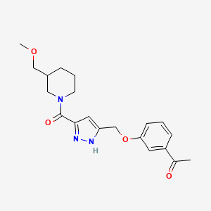 1-{3-[(3-{[3-(methoxymethyl)-1-piperidinyl]carbonyl}-1H-pyrazol-5-yl)methoxy]phenyl}ethanone