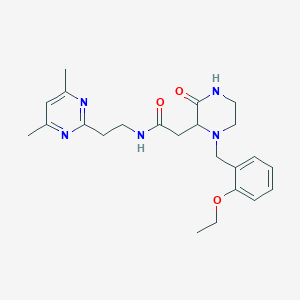 molecular formula C23H31N5O3 B5963333 N-[2-(4,6-dimethyl-2-pyrimidinyl)ethyl]-2-[1-(2-ethoxybenzyl)-3-oxo-2-piperazinyl]acetamide 