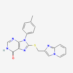 molecular formula C20H16N6OS B5963338 8-[(imidazo[1,2-a]pyridin-2-ylmethyl)thio]-9-(4-methylphenyl)-1,9-dihydro-6H-purin-6-one 