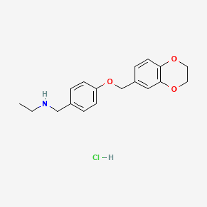 molecular formula C18H22ClNO3 B5963352 N-[4-(2,3-dihydro-1,4-benzodioxin-6-ylmethoxy)benzyl]ethanamine hydrochloride 
