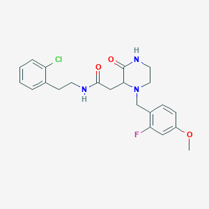 N-[2-(2-chlorophenyl)ethyl]-2-[1-(2-fluoro-4-methoxybenzyl)-3-oxo-2-piperazinyl]acetamide