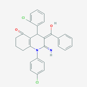 molecular formula C28H22Cl2N2O2 B5963379 2-amino-3-benzoyl-4-(2-chlorophenyl)-1-(4-chlorophenyl)-4,6,7,8-tetrahydro-5(1H)-quinolinone 