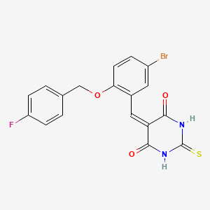 5-{5-bromo-2-[(4-fluorobenzyl)oxy]benzylidene}-2-thioxodihydro-4,6(1H,5H)-pyrimidinedione