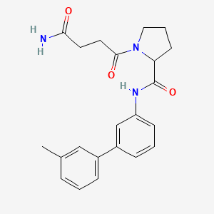 molecular formula C22H25N3O3 B5963388 1-(4-amino-4-oxobutanoyl)-N-(3'-methyl-3-biphenylyl)prolinamide 