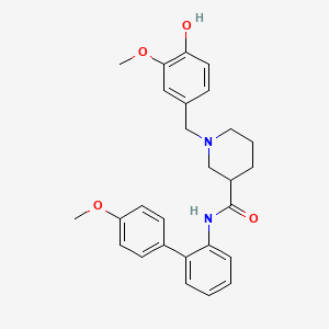 1-(4-hydroxy-3-methoxybenzyl)-N-(4'-methoxy-2-biphenylyl)-3-piperidinecarboxamide