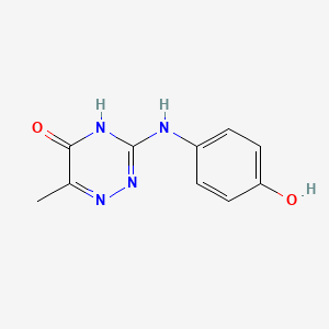 molecular formula C10H10N4O2 B5963408 3-[(4-hydroxyphenyl)amino]-6-methyl-1,2,4-triazin-5(4H)-one 