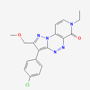 molecular formula C18H16ClN5O2 B5963422 3-(4-chlorophenyl)-7-ethyl-2-(methoxymethyl)pyrazolo[5,1-c]pyrido[4,3-e][1,2,4]triazin-6(7H)-one 