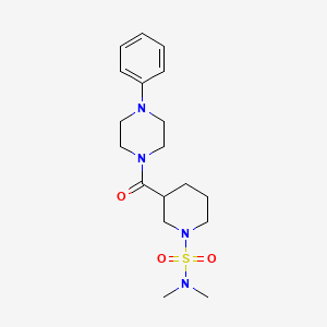 molecular formula C18H28N4O3S B5963453 N,N-dimethyl-3-[(4-phenyl-1-piperazinyl)carbonyl]-1-piperidinesulfonamide 