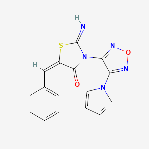 molecular formula C16H11N5O2S B5963467 5-benzylidene-2-imino-3-[4-(1H-pyrrol-1-yl)-1,2,5-oxadiazol-3-yl]-1,3-thiazolidin-4-one 
