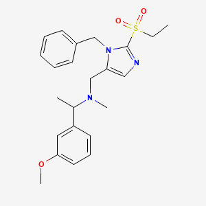 molecular formula C23H29N3O3S B5963475 N-{[1-benzyl-2-(ethylsulfonyl)-1H-imidazol-5-yl]methyl}-1-(3-methoxyphenyl)-N-methylethanamine 