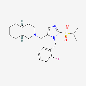molecular formula C23H32FN3O2S B5963509 (4aS*,8aR*)-2-{[1-(2-fluorobenzyl)-2-(isopropylsulfonyl)-1H-imidazol-5-yl]methyl}decahydroisoquinoline 