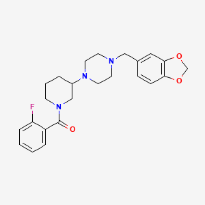 molecular formula C24H28FN3O3 B5963518 1-(1,3-benzodioxol-5-ylmethyl)-4-[1-(2-fluorobenzoyl)-3-piperidinyl]piperazine 