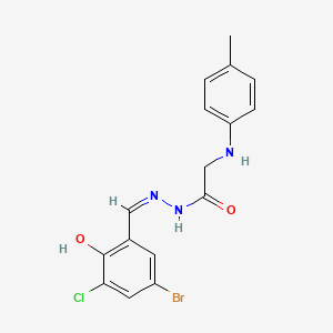 molecular formula C16H15BrClN3O2 B5963529 N'-(5-bromo-3-chloro-2-hydroxybenzylidene)-2-[(4-methylphenyl)amino]acetohydrazide 