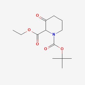 molecular formula C13H21NO5 B596353 1-tert-Butyl 2-ethyl 3-oxopiperidine-1,2-dicarboxylate CAS No. 1245782-62-0