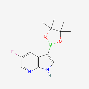 molecular formula C13H16BFN2O2 B596354 5-氟-3-(4,4,5,5-四甲基-1,3,2-二氧杂硼环-2-基)-1H-吡咯并[2,3-b]吡啶 CAS No. 1222533-84-7