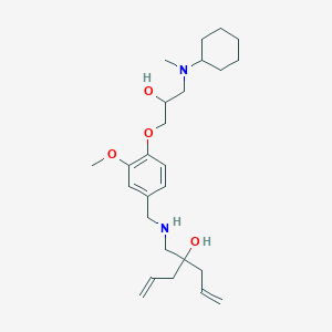 molecular formula C26H42N2O4 B5963552 4-{[(4-{3-[cyclohexyl(methyl)amino]-2-hydroxypropoxy}-3-methoxybenzyl)amino]methyl}-1,6-heptadien-4-ol 