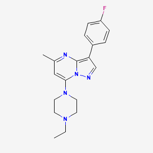 molecular formula C19H22FN5 B5963593 7-(4-ethyl-1-piperazinyl)-3-(4-fluorophenyl)-5-methylpyrazolo[1,5-a]pyrimidine 