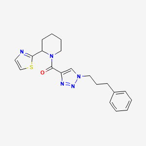 molecular formula C20H23N5OS B5963598 1-{[1-(3-phenylpropyl)-1H-1,2,3-triazol-4-yl]carbonyl}-2-(1,3-thiazol-2-yl)piperidine 
