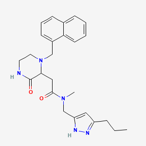 N-methyl-2-[1-(1-naphthylmethyl)-3-oxo-2-piperazinyl]-N-[(5-propyl-1H-pyrazol-3-yl)methyl]acetamide