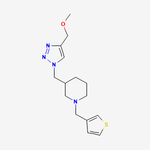 molecular formula C15H22N4OS B5963627 3-{[4-(methoxymethyl)-1H-1,2,3-triazol-1-yl]methyl}-1-(3-thienylmethyl)piperidine trifluoroacetate 