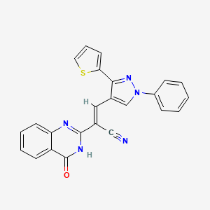 molecular formula C24H15N5OS B5963638 2-(4-oxo-3,4-dihydro-2-quinazolinyl)-3-[1-phenyl-3-(2-thienyl)-1H-pyrazol-4-yl]acrylonitrile 