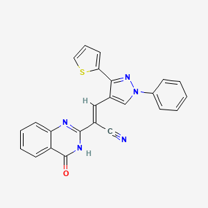 2-(4-oxo-3,4-dihydro-2-quinazolinyl)-3-[1-phenyl-3-(2-thienyl)-1H-pyrazol-4-yl]acrylonitrile