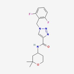 molecular formula C17H20F2N4O2 B5963639 1-(2,6-difluorobenzyl)-N-(2,2-dimethyltetrahydro-2H-pyran-4-yl)-1H-1,2,3-triazole-4-carboxamide 