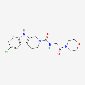 molecular formula C18H21ClN4O3 B5963662 6-chloro-N-[2-(4-morpholinyl)-2-oxoethyl]-1,3,4,9-tetrahydro-2H-beta-carboline-2-carboxamide 