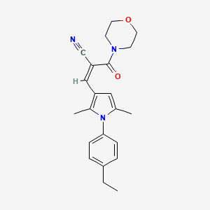 molecular formula C22H25N3O2 B5963670 3-[1-(4-ethylphenyl)-2,5-dimethyl-1H-pyrrol-3-yl]-2-(4-morpholinylcarbonyl)acrylonitrile 