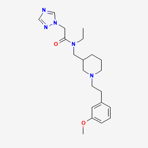 molecular formula C21H31N5O2 B5963675 N-ethyl-N-({1-[2-(3-methoxyphenyl)ethyl]-3-piperidinyl}methyl)-2-(1H-1,2,4-triazol-1-yl)acetamide 