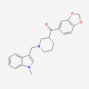 molecular formula C23H24N2O3 B5963693 1,3-benzodioxol-5-yl{1-[(1-methyl-1H-indol-3-yl)methyl]-3-piperidinyl}methanone 