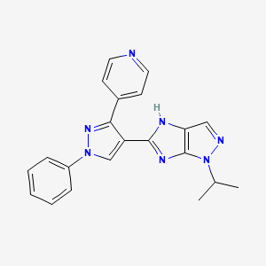 molecular formula C21H19N7 B5963700 1-isopropyl-5-[1-phenyl-3-(4-pyridinyl)-1H-pyrazol-4-yl]-1,4-dihydroimidazo[4,5-c]pyrazole 