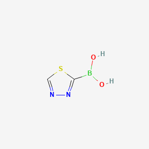 molecular formula C2H3BN2O2S B596371 (1,3,4-Thiadiazol-2-yl)boronic acid CAS No. 1258867-74-1