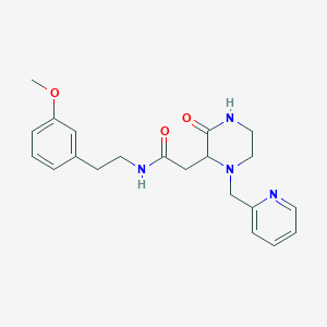 molecular formula C21H26N4O3 B5963711 N-[2-(3-methoxyphenyl)ethyl]-2-[3-oxo-1-(2-pyridinylmethyl)-2-piperazinyl]acetamide 