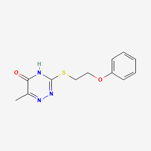 molecular formula C12H13N3O2S B5963714 6-methyl-3-[(2-phenoxyethyl)thio]-1,2,4-triazin-5-ol 
