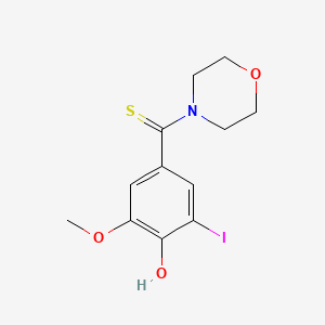 molecular formula C12H14INO3S B5963718 2-iodo-6-methoxy-4-(4-morpholinylcarbonothioyl)phenol 