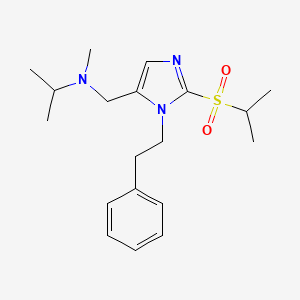 molecular formula C19H29N3O2S B5963725 N-{[2-(isopropylsulfonyl)-1-(2-phenylethyl)-1H-imidazol-5-yl]methyl}-N-methyl-2-propanamine 