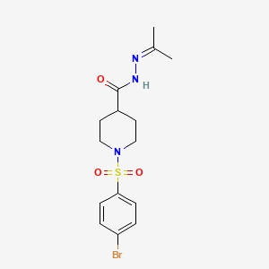 molecular formula C15H20BrN3O3S B5963746 1-[(4-bromophenyl)sulfonyl]-N'-(1-methylethylidene)-4-piperidinecarbohydrazide 